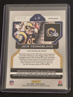 2021 Panini Prizm #73 Jack Youngblood No Huddle Blue #/79 - Thumbnail 2