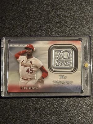 2021 Topps #70LP-BG Bob Gibson 70th Anniversary Logo Patch (Series 1) - Image 1