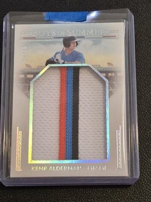 2024 Panini Boys of Summer Alderman Jumbo Prospect Materials Holo Silver #/25 - Image 1