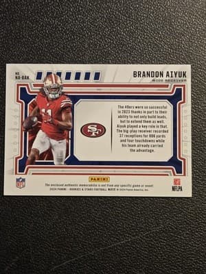 2024 Panini Rookies & Stars #NA-BAK Brandon Aiyuk NFL Authentic - Thumbnail 2