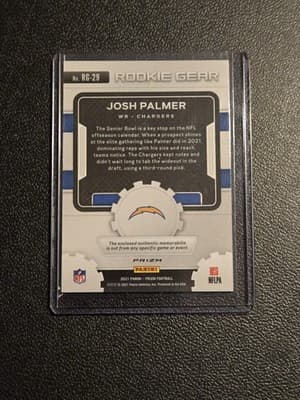 2021 Panini Prizm #RG-29 Josh Palmer Rookie Gear Pink - Thumbnail 2