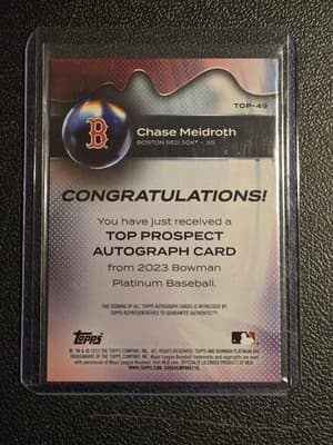 2023 Bowman Platinum #TOP-49 Chase Meidroth Top Prospects Autographs - Thumbnail 2