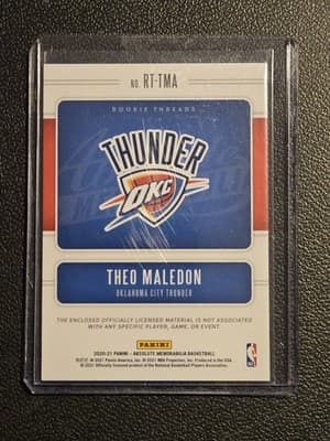 2020-21 Panini Absolute Memorabilia #RT-TMA Theo Maledon Rookie Threads Level 1 - Thumbnail 2