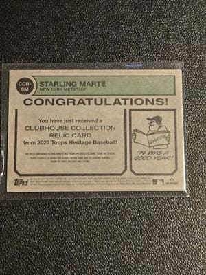 2023 Topps Heritage #CCR-SM Starling Marte Clubhouse Collection Relics - Thumbnail 2