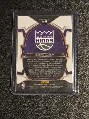 2022-23 Panini Select #81 Keegan Murray Blue (Retail Base) - Thumbnail 2