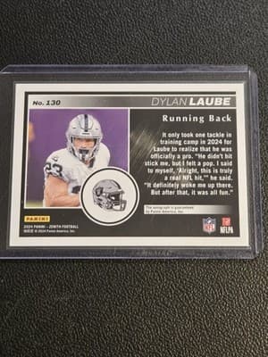 2024 Panini Zenith #130 Dylan Laube Autographs Two Minute Drill - Thumbnail 2