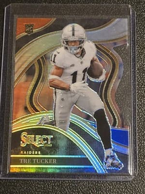 2023 Panini Select #214 Tre Tucker Red and Blue Prizms Die Cuts - Image 1