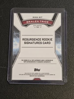 2024 Topps Resurgence #RRS-BT Bralen Trice Resurgence Rookie Signatures - Thumbnail 2