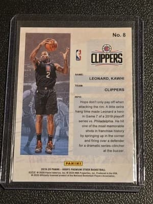 2019-20 Hoops Premium Stock #8 Kawhi Leonard Frequent Flyers Holo - Thumbnail 2