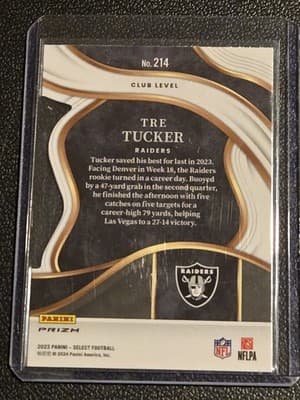 2023 Panini Select #214 Tre Tucker Red and Blue Prizms Die Cuts - Thumbnail 2