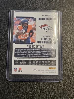 2024 Panini Contenders #RTS-AEEb Audric Estime Rookie Ticket Swatches - Thumbnail 2