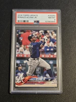 2018 Topps Update #US250 Ronald Acuna Jr. PSA 8 - Image 1