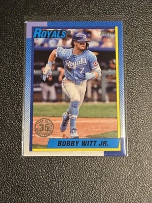 2025 Topps #T90-23 Bobby Witt Jr. 1990 Topps Baseball 35th Anniversary - Image 1