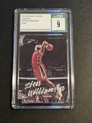 2019-20 Panini Chronicles #143 Zion Williamson Green CSG 9 - Image 1