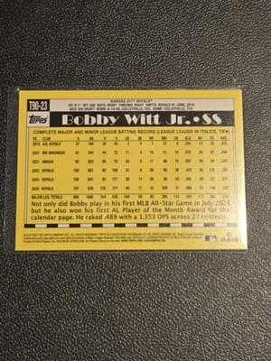 2025 Topps #T90-23 Bobby Witt Jr. 1990 Topps Baseball 35th Anniversary - Thumbnail 2
