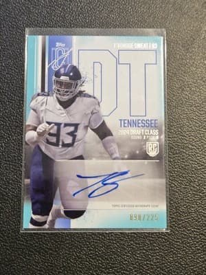 2024 Topps Signature Class T'Vondre Sweat Rookie Class Auto Variation Teal #/225 - Image 1