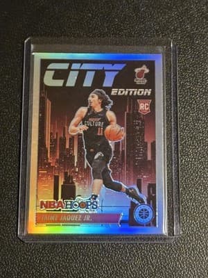 2023-24 Hoops Premium Stock #22 Jaime Jaquez Jr. City Edition Silver Prizm - Image 1