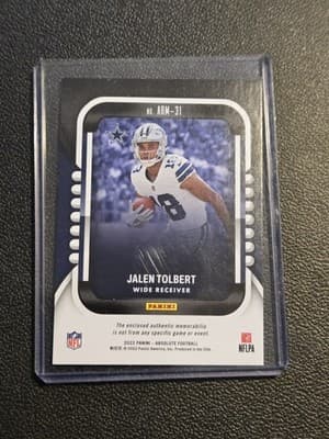 2022 Panini Absolute #ARM-31 Jalen Tolbert Absolute Rookie Materials - Thumbnail 2