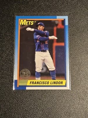 2025 Topps #T90-38 Francisco Lindor 1990 Topps Baseball 35th Anniversary - Image 1