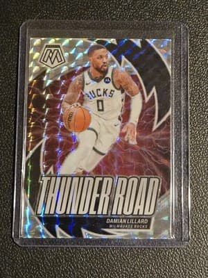 2023-24 Panini Mosaic #2 Damian Lillard Thunder Road Mosaic - Image 1