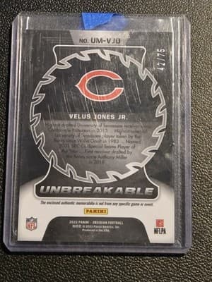2022 Panini Obsidian V.Jones Jr. Unbreakable Material Electric Etch Orange #/75 - Thumbnail 2