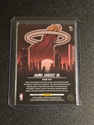 2023-24 Hoops Premium Stock #22 Jaime Jaquez Jr. City Edition Silver Prizm - Thumbnail 2