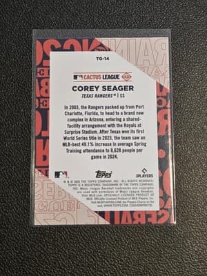 2025 Topps #TG-14 Corey Seager Training Grounds - Thumbnail 2