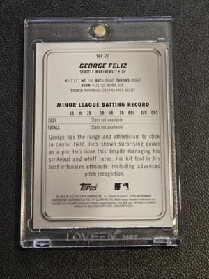 2022 Bowman Platinum #TOP-77 George Feliz Top Prospects Green Icy Foil #/99 - Thumbnail 2