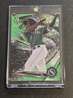 2022 Bowman Platinum #TOP-77 George Feliz Top Prospects Green Icy Foil #/99 - Image 1
