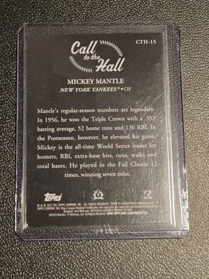 2025 Topps #CTH-15 Mickey Mantle Call to the Hall - Thumbnail 2