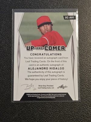 2022 Leaf Holiday Packs - Up-And-Comer #UC-AH1 Alejandro Hidalgo - Thumbnail 2
