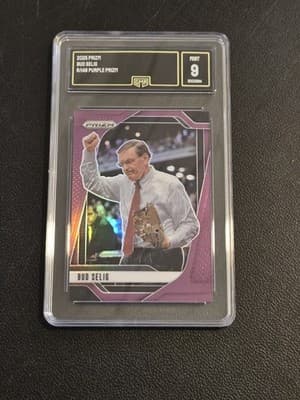 2025 Panini Prizm #131 Bud Selig Purple Prizm GMA 9 #/149 - Image 1