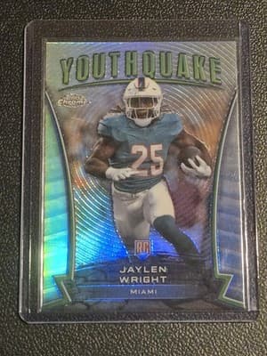 2024 Topps Chrome #Y-25 Jaylen Wright Youthquake Refractor - Image 1