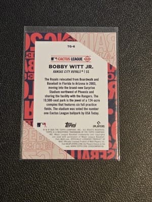 2025 Topps #TG-6 Bobby Witt Jr. Training Grounds - Thumbnail 2