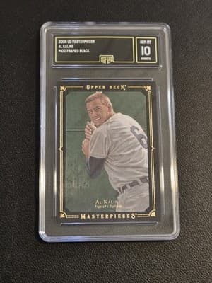 2008 Upper Deck Masterpieces #100 Al Kaline Framed Black GMA 10 - Image 1