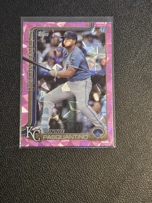 2025 Topps #349 Vinnie Pasquantino Pink Diamante Foil - Image 1