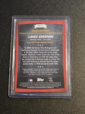 2010 Topps #PPR-LB Lance Berkman Peak Performance Relics - Thumbnail 2