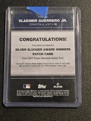 2022 Topps #SSA-VGJ Vladimir Guerrero Jr. Silver Slugger Award Patches - Thumbnail 2