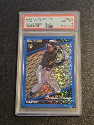 2022 Topps Update #BG-20 Oneil Cruz Topps Black Gold Blue PSA 8 - Image 1