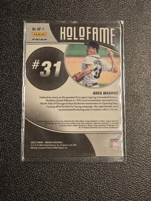 2022 Panini Mosaic #HF-1 Greg Maddux Holofame Green Mosaic - Thumbnail 2