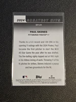 2025 Topps #GH-24 Paul Skenes 2024 Greatest Hits - Thumbnail 2