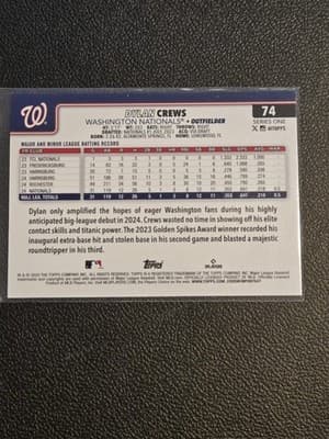 2025 Topps #74 Dylan Crews - Thumbnail 2