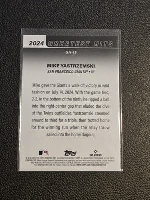 2025 Topps #GH-19 Mike Yastrzemski 2024 Greatest Hits - Thumbnail 2