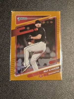 2021 Donruss #206b Max Scherzer Holo Orange - Image 1