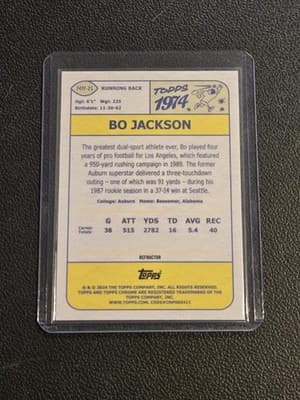 2024 Topps Chrome #74TF-21 Bo Jackson 1974 Topps Football Refractor - Thumbnail 2