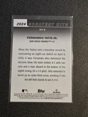2025 Topps #GH-9 Fernando Tatis Jr. 2024 Greatest Hits - Thumbnail 2