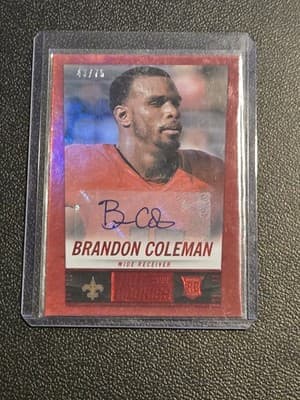 2014 Panini Hot Rookies #343 Brandon Coleman Rookie Signatures Red #/75 - Image 1