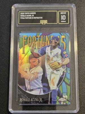 2025 Topps Chrome #F15-4 Ronald Acuña Jr. Fortune 15 GMA 10 - Image 1
