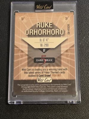 2024 Wild Card 5 Card Draw Green AutoContemporary Ruke Orhorhoro #/4 - Thumbnail 2