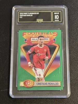 2022-23 Topps Finest Flashbacks UEFA Cristiano Ronaldo Refractor GMA 10 - Image 1